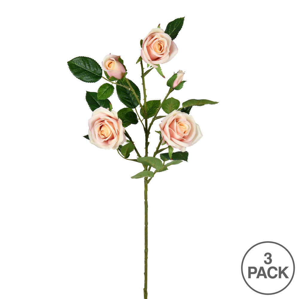 Vickerman 28'' Artificial Rose Spray. Includes 3 sprays per pack.