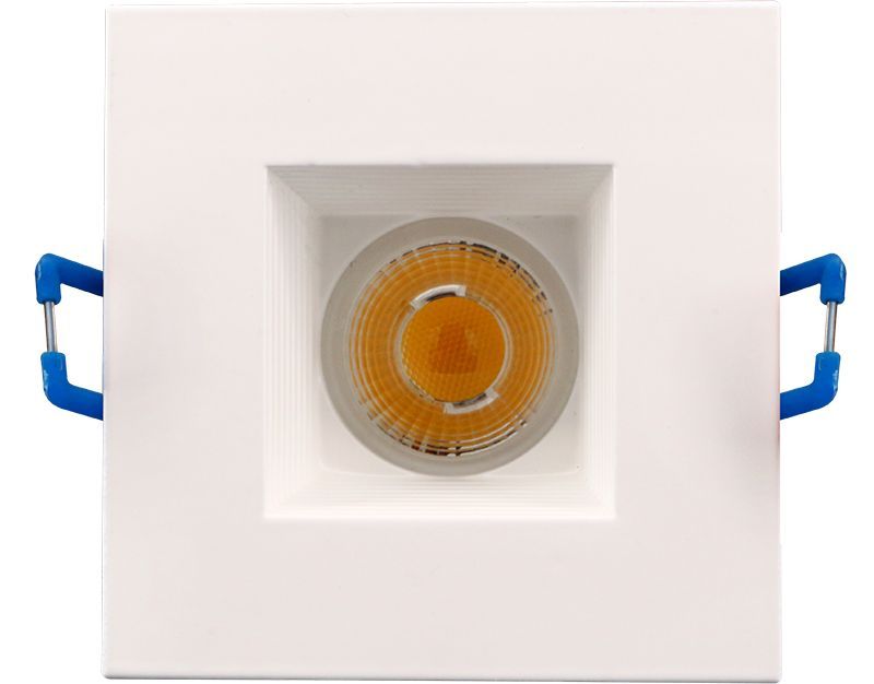 Westgate 2" Square Snap-In Downlights, 120V, 8W, 550 Lumens, 2700K, CRI90, Dimmable, Residential Lighting, 8W, 600 Lumens, 2700K, White Finish, TRIAC LED Dimmer