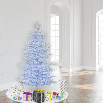 Vickerman 6.5' x 50" Flocked Cedar Pine Artificial Christmas Tree Low Voltage LED Pure White Wide Angle 3mm Lights