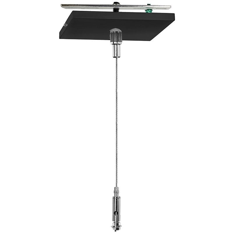 Westgate  Adj. 12Ft 1/16In Single Square Suspension Canopy Set With Keyhole End Connector, Non-Power Side, Black, Commercial Indoor Lighting