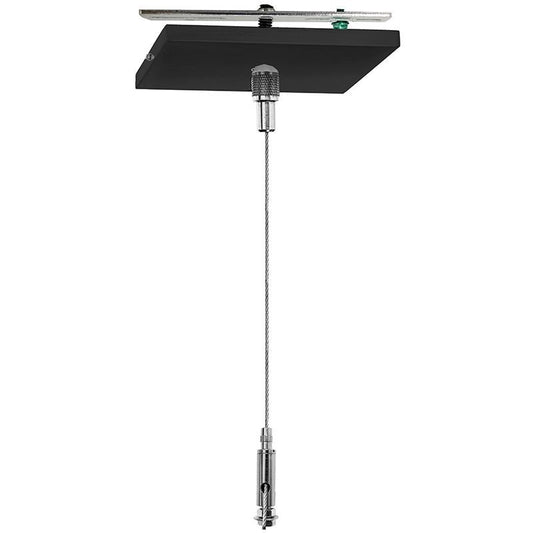 Westgate  Adj. 12Ft 1/16In Single Square Suspension Canopy Set With Keyhole End Connector, Non-Power Side, Black, Commercial Indoor Lighting