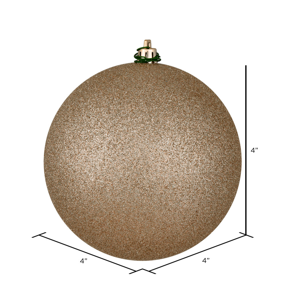 Vickerman 4" Oat Glitter Ball Ornament 6 per Bag