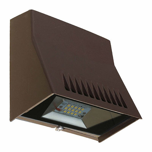 Westgate Mini Cutoff WallPack, Outdoor Lighting, 12W, 1300 Lumens, 5000K, Dark Bronze Finish