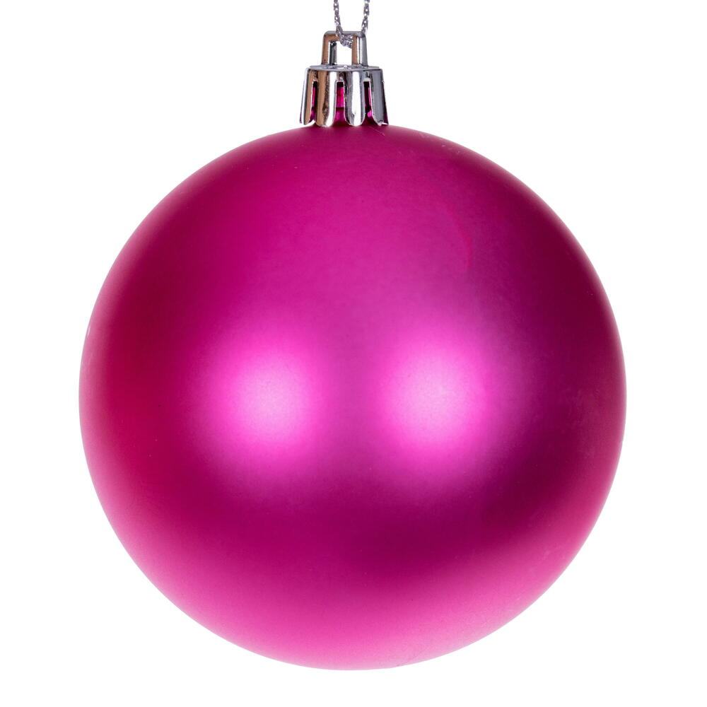 Vickerman 3" Hot Pink 4-Finish Ball Ornament Set 16 per box.