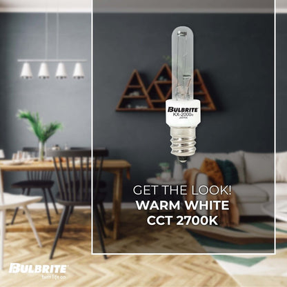 BULBRITE KRYPTON/XENON T3 CANDELABRA SCREW (E12) 60W DIMMABLE LIGHT BULB 2700K/WARM WHITE 2PK (473060)
