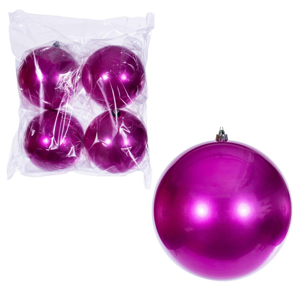 Vickerman 4.75" Hot Pink Candy Ball Ornament 4 per bag.