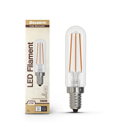 Bulbrite 776995 4.5W LED T6 5000K FILAMENT E12 FULLY COMPATIBLE DIMMING