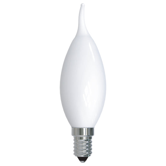 Bulbrite 4.5 Watt Dimmable Milky Filament CA10 Candelabra (E12) LED Bulb - 400 Lumens, 3000K, and 90 CRI