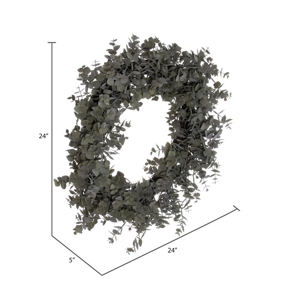 Vickerman 22" Artificial Green Gray Eucalyptus Wreath