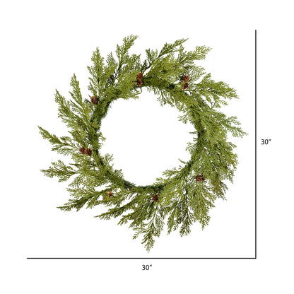 Vickerman 30" Cedar Pinecone Artificial Christmas Wreath Unlit