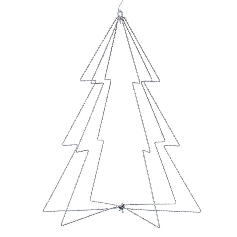 Vickerman 240 lights x 24" Warm White LED Tree Steel Wire Silhouette Light.