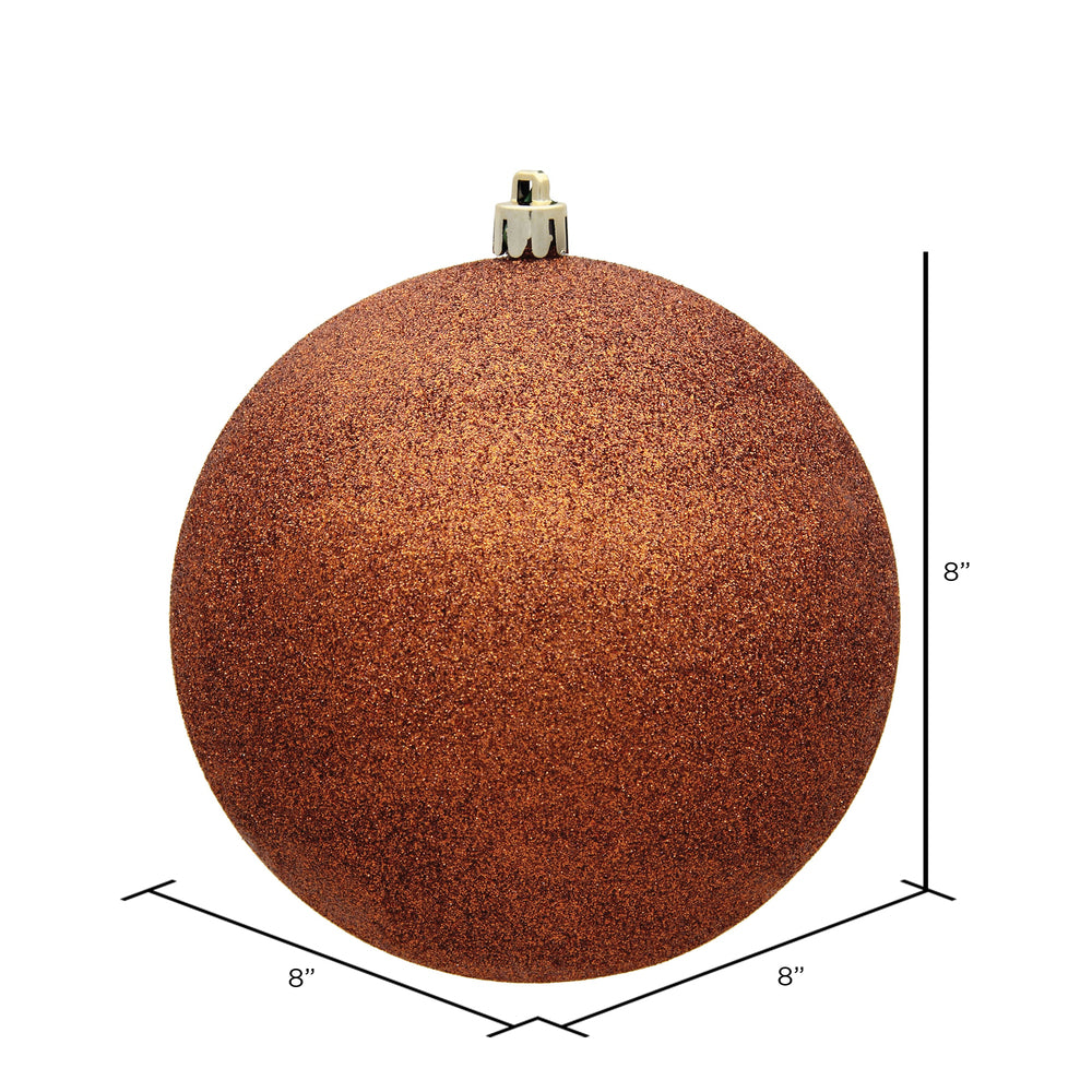 Vickerman 8" Copper Glitter Ball Ornament