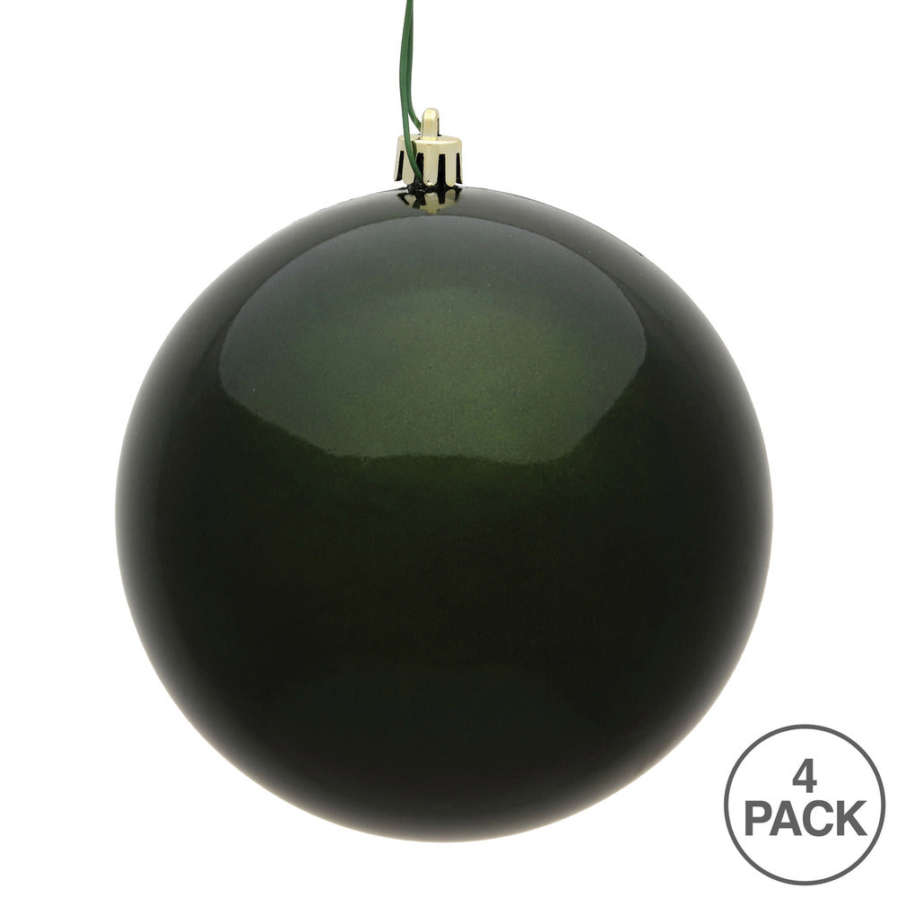 Vickerman 4.75" Moss Green Candy Ball Ornament 4 per Bag