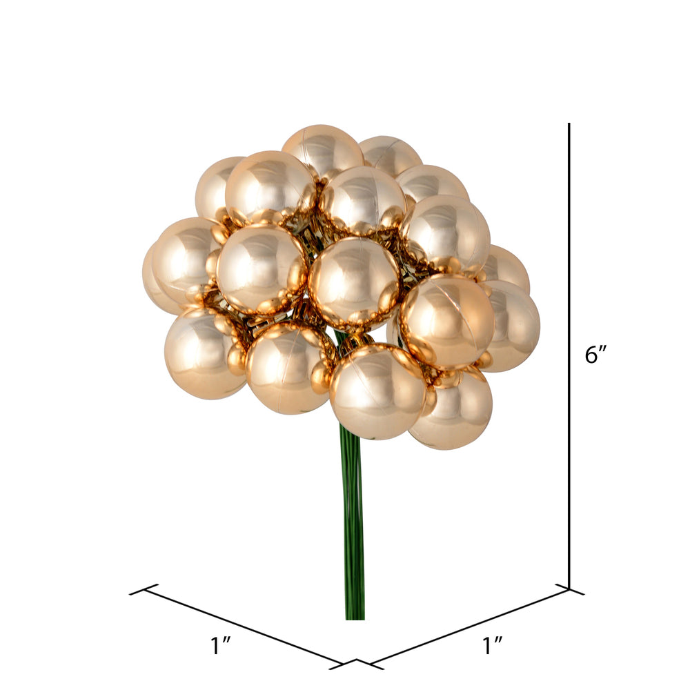 Vickerman 6" Café Latte Shiny Ball Ornament Christmas Pick Pack of 2
