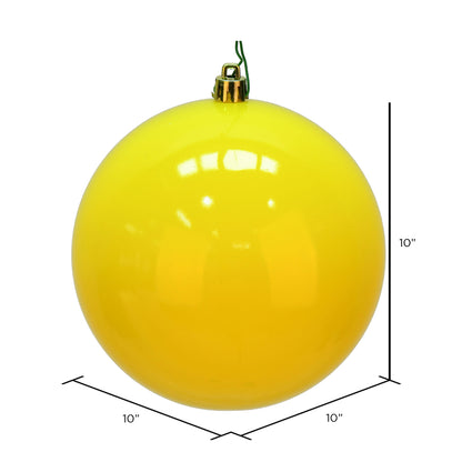 Vickerman 10" Yellow Shiny Ball Ornament