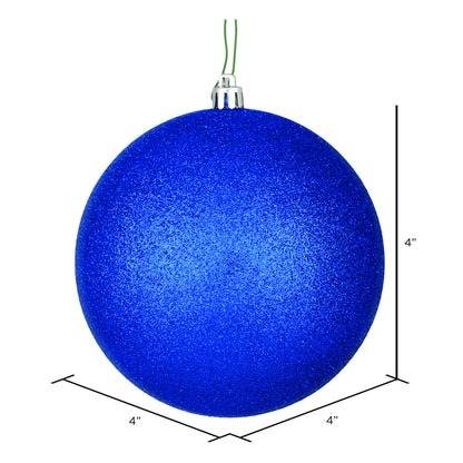 Vickerman 4" Midnight Blue Glitter Ball Ornament 6 per Bag