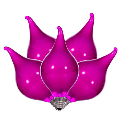 Vickerman 5 Pink LED G45 Glass Flame Tip Replacement Bulbs. E12 Base. Indoor/Outdoor Use. 120V, 0.6W
