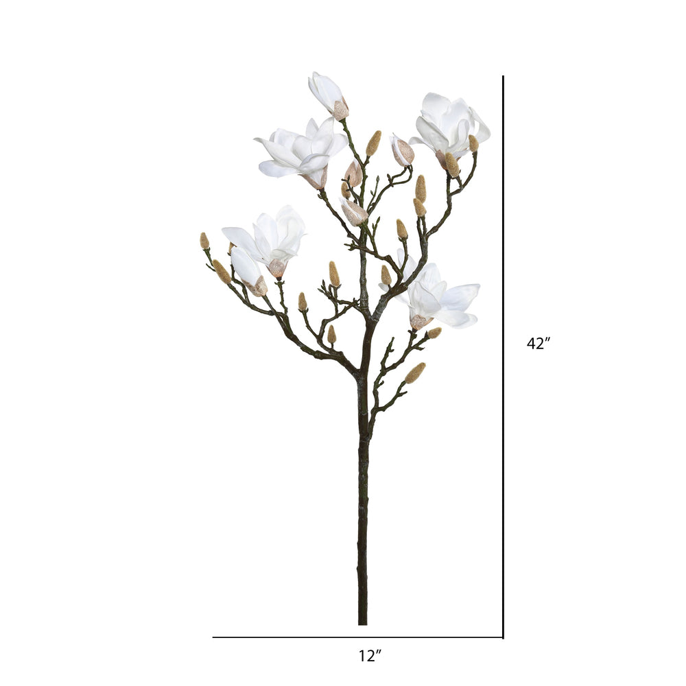 Vickerman 42'' Artificial White Magnolia Spray