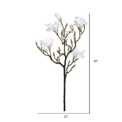 Vickerman 42'' Artificial White Magnolia Spray