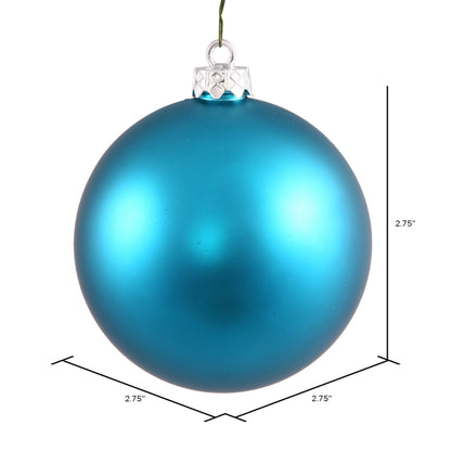 Vickerman 2.75" Turquoise Matte Ball Ornament 12 per Bag