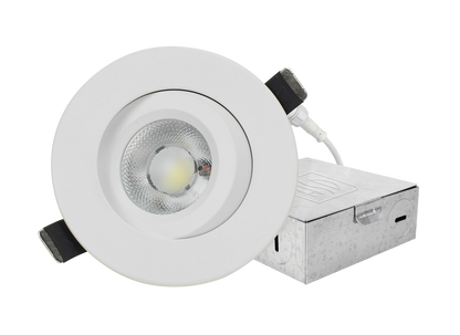 ASD Lighting LED Round Recessed Gimbal 4" 12W Dimmable CCT Selectable 3000/4000/5000K White ETL