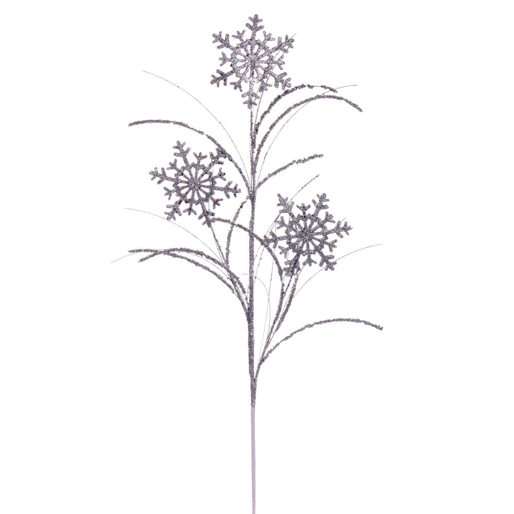 Vickerman 31" Silver Snowflake Glitter Spray 6 per bag.