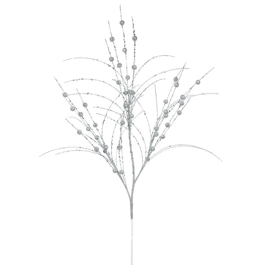 Vickerman 35" Silver Glitter Berry Artificial Christmas Spray. Includes 6 sprays per pack.