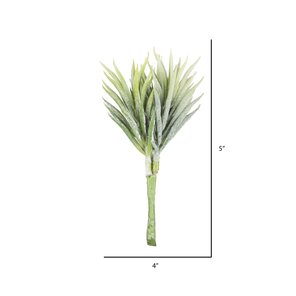 Vickerman 5" Artificial Green and White Seneco Succulent Pick 6 Pack.