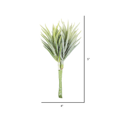 Vickerman 5" Artificial Green and White Seneco Succulent Pick 6 Pack.