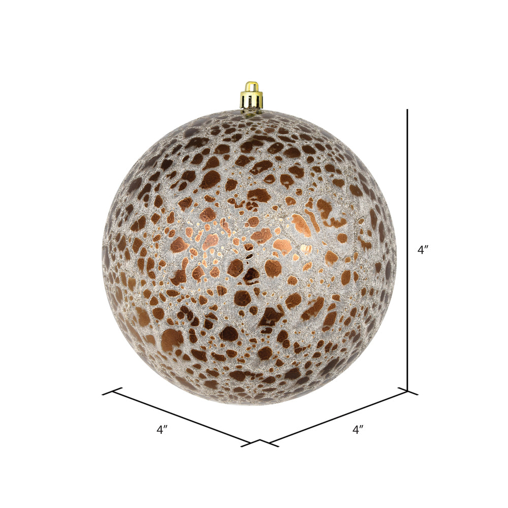 Vickerman 4" Mocha Crackle Ball Ornament 6 per Bag