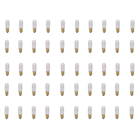 BULBRITE INCANDESCENT T4 CANDELABRA SCREW (E12) 6W DIMMABLE LIGHT BULB 2700K/WARM WHITE 50PK (708106)