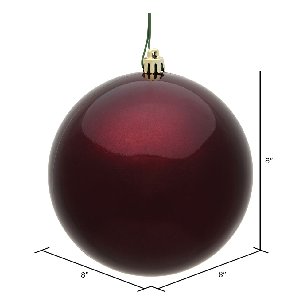 Vickerman 8" Burgundy Candy Ball Ornament