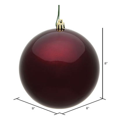 Vickerman 8" Burgundy Candy Ball Ornament