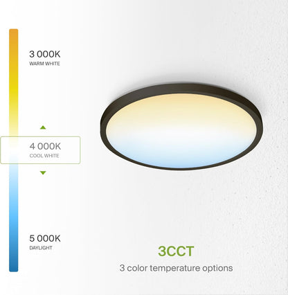 ASD Lighting LED Round Surface Mini Panel 12" 24W 120V CCT Selectable 3000/4000/5000K Dimmable Oil Rubbed Bronze ETL Energy Star