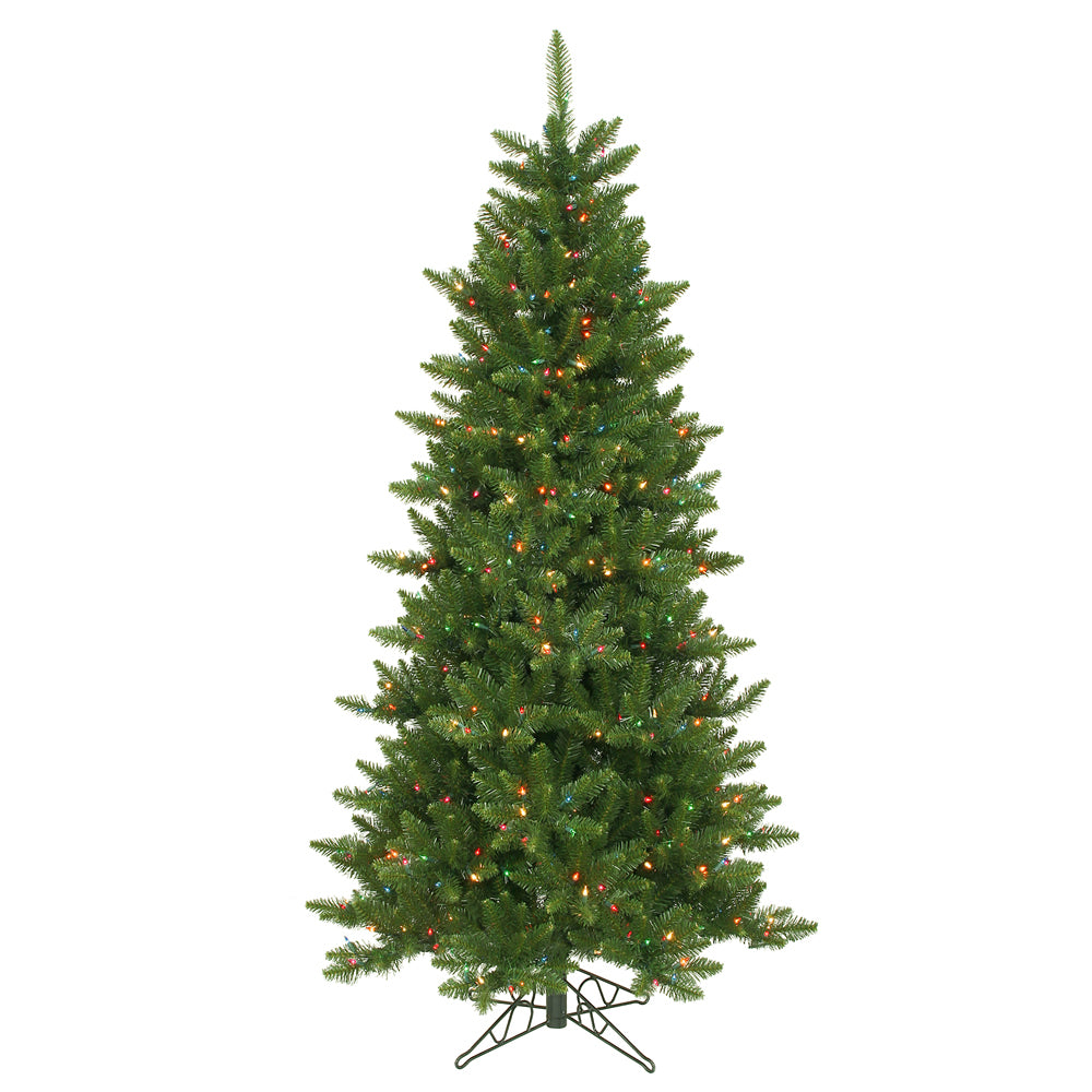 Vickerman 8.5' Camdon Fir Slim Artificial Christmas Tree Tree Multi-Colored Dura-lit LED Lights