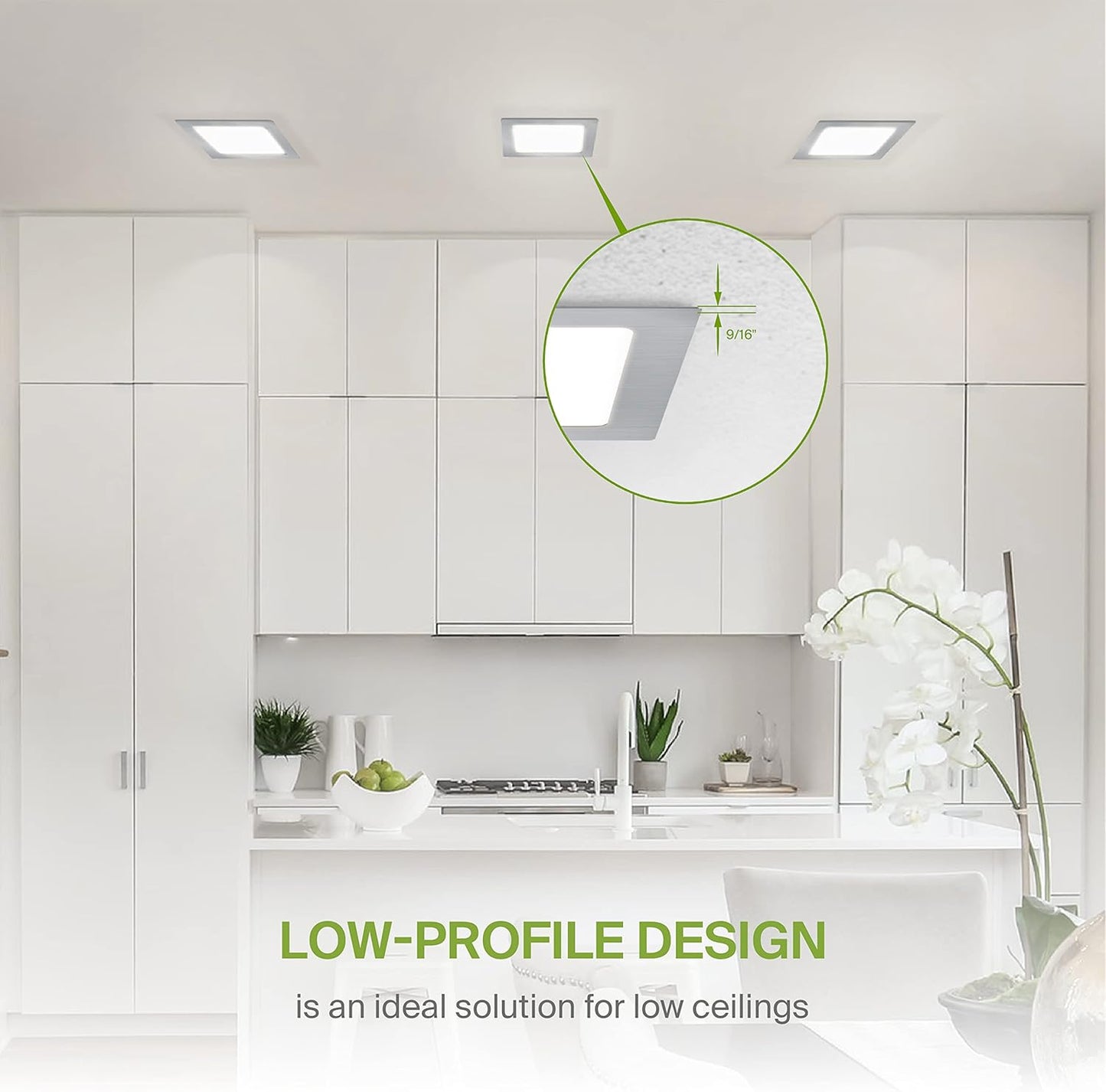 ASD Lighting LED Recessed Mini Panel Square 6inch 15W 120V Triac 2700/3000/3500/4000/5000K Nickel UL Energy Star 6 pack