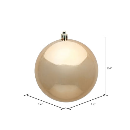 Vickerman 2.4" Café Latte Shiny Ball Ornament 24 per Bag