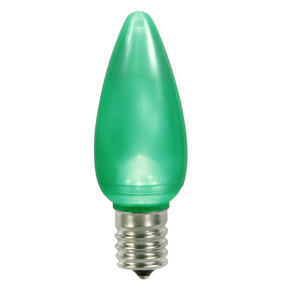 Vickerman C9 Ceramic LED Green Twinkle Bulb  Nickel Base  120V .6 Watts 25 Bulbs per Pack