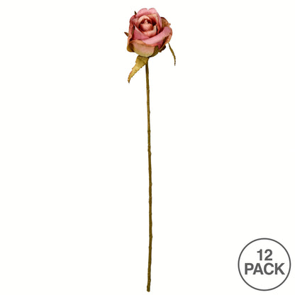 Vickerman 18" Artificial Mauve Rose Stem 12 per Bag