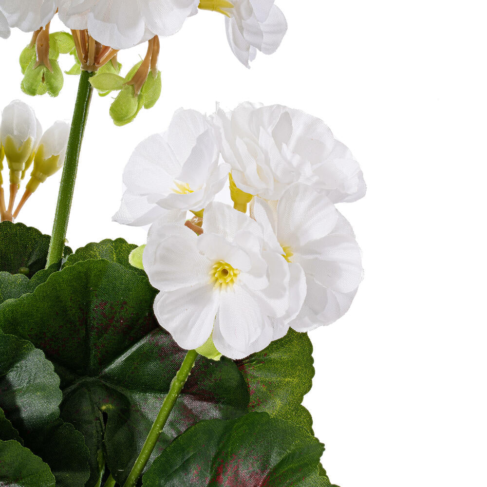 Vickerman 15.25" Artificial White Polyester Geranium Bush