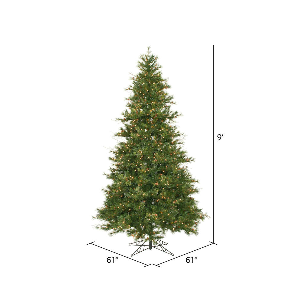 Vickerman 9' Mixed Country Pine Slim Artificial Christmas Tree Warm White Dura-Lit® LED Lights