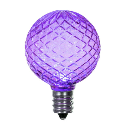 Vickerman G40 LED Purple Bulb E12 Nickel Base120V .6 Watts package of 25