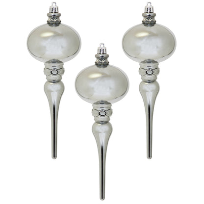 Vickerman 8" x 2.75" Limestone Shiny Finial 3/Bg