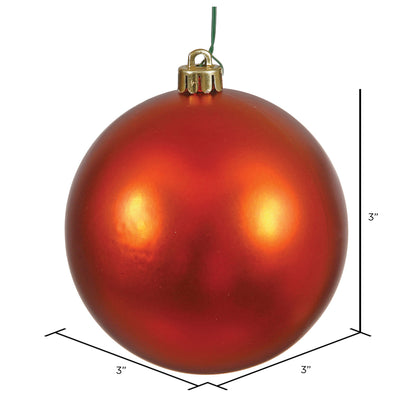 Vickerman 3" Burnished Orange Matte Ball Ornament 12 per Bag