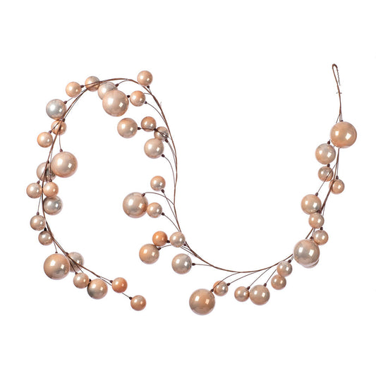 Vickerman 10' Rose Gold Pearl Branch Ball Wire Garland.