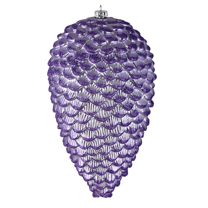 Vickerman 7" Lavender Matte Glitter Pinecone Christmas Ornament 4 per set