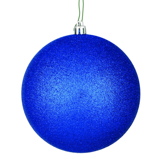 Vickerman 6" Midnight Blue Glitter Ball Ornament 4 per Bag