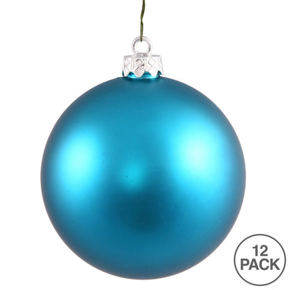 Vickerman 2.75" Turquoise Matte Ball Ornament 12 per Bag