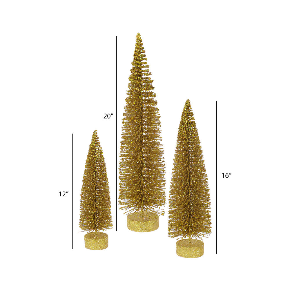 Vickerman 12"/16"/20" Gold Glitter Oval Artificial Christmas Tree Unlit