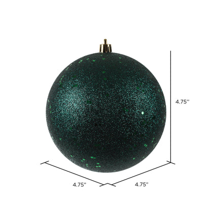 Vickerman 4.75" Midnight Green Sequin Ball Ornament 4 per Bag